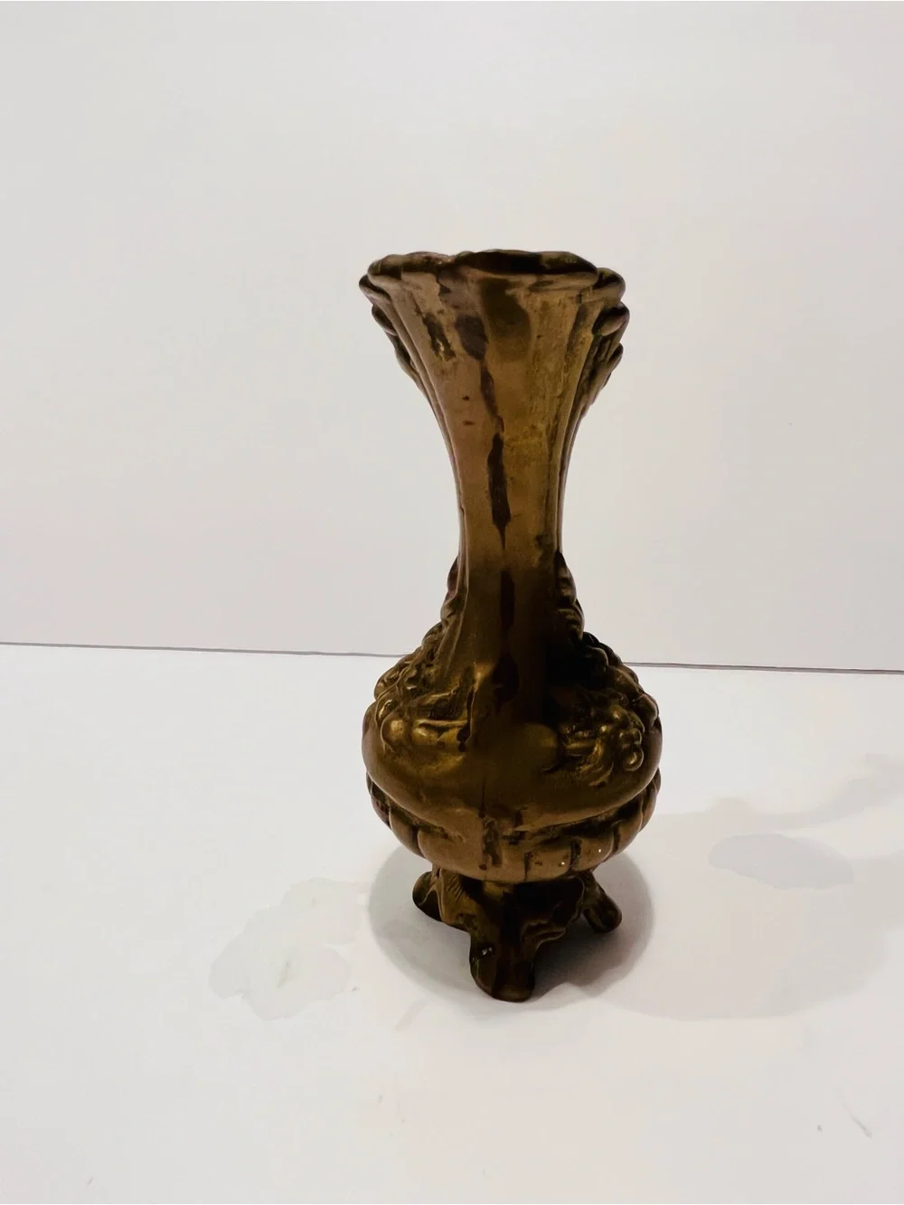 Antique Solid Brass Decorative Small Pitcher 6.5” Heavy